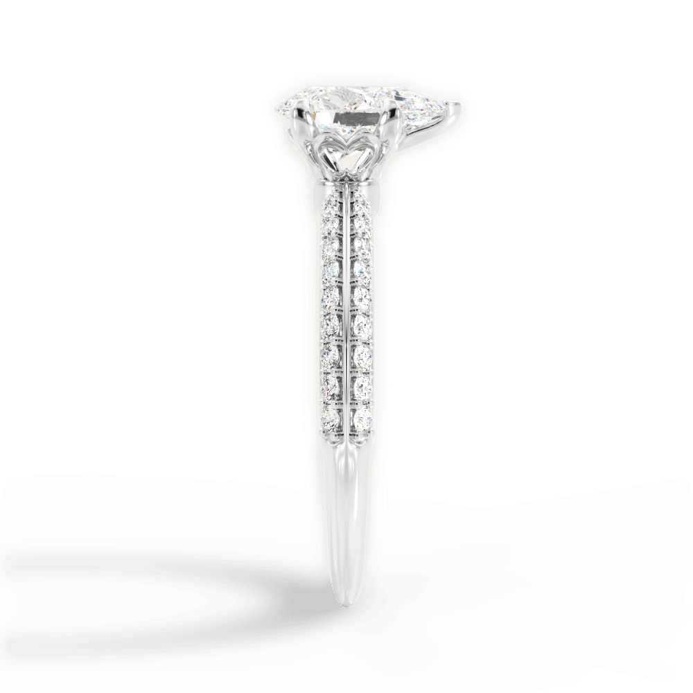 Gail Pear Cut Lab Grown Diamond Platinum Engagement Ring - View 4