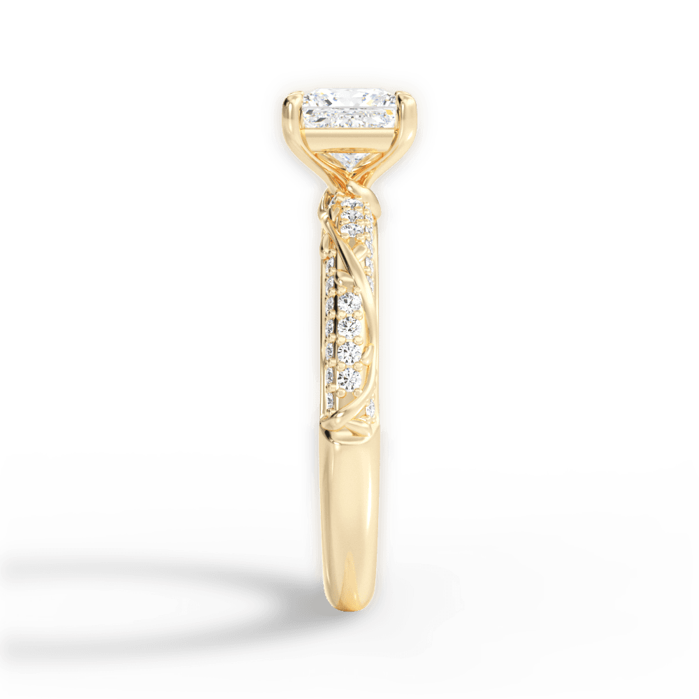 Gloria Princess Cut Lab Grown Diamond 18Kt Yellow Gold Engagement Ring - View 2