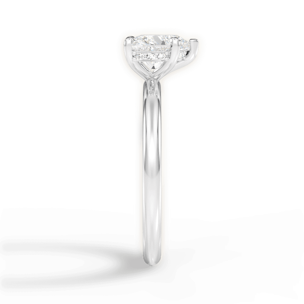 Brenda Heart Cut Lab Grown Diamond Platinum Engagement Ring - View 4
