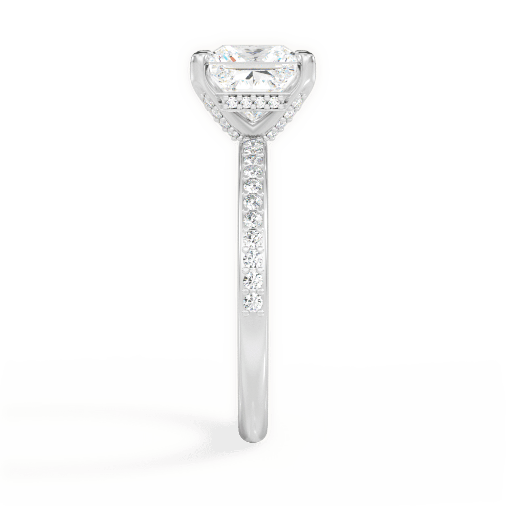 Janice Princess Cut Lab Grown Diamond 14Kt White Gold Engagement Ring - View 4