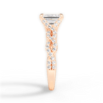 Justine Emerald Cut Lab Grown Diamond 18Kt Rose Gold Engagement Ring - View 2