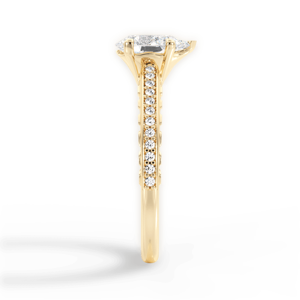 Caroline Pear Cut Lab Grown Diamond 18Kt Yellow Gold Engagement Ring - View 3