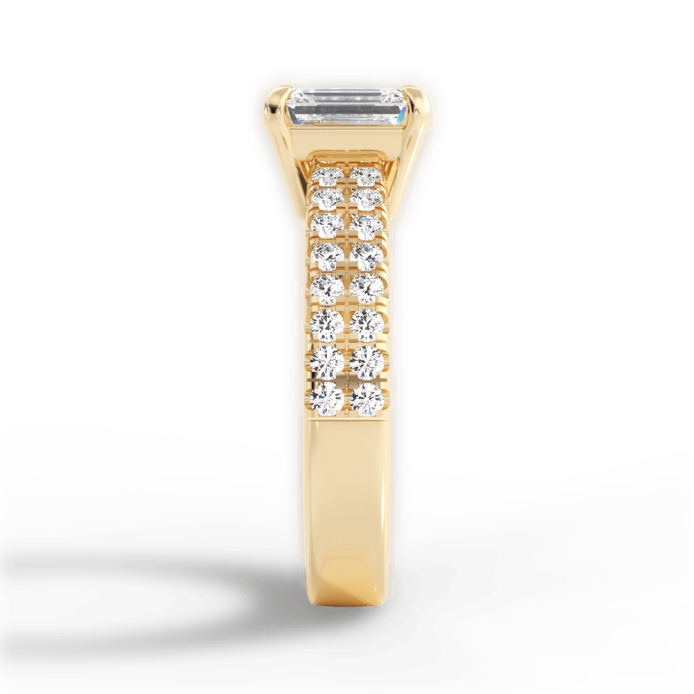 Kayla Emerald Cut Lab Grown Diamond 18Kt Yellow Gold Engagement Ring - View 4