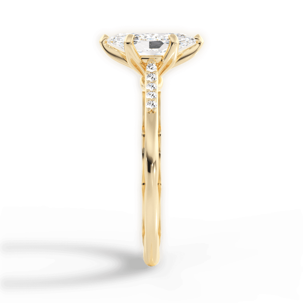 Christina Marquise Cut Lab Grown Diamond 18Kt Yellow Gold Engagement Ring - View 3