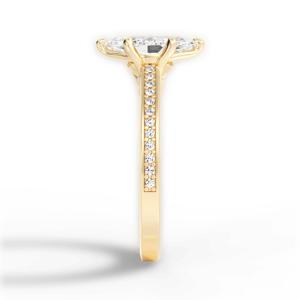 Donna Marquise Cut Lab Grown Diamond 18Kt Yellow Gold Engagement Ring - View 2