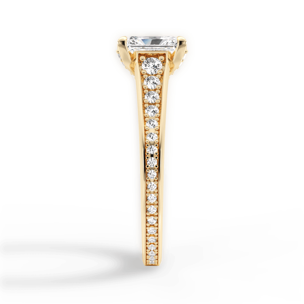 Leslie Radiant Cut Lab Grown Diamond 18Kt Yellow Gold Engagement Ring - View 4