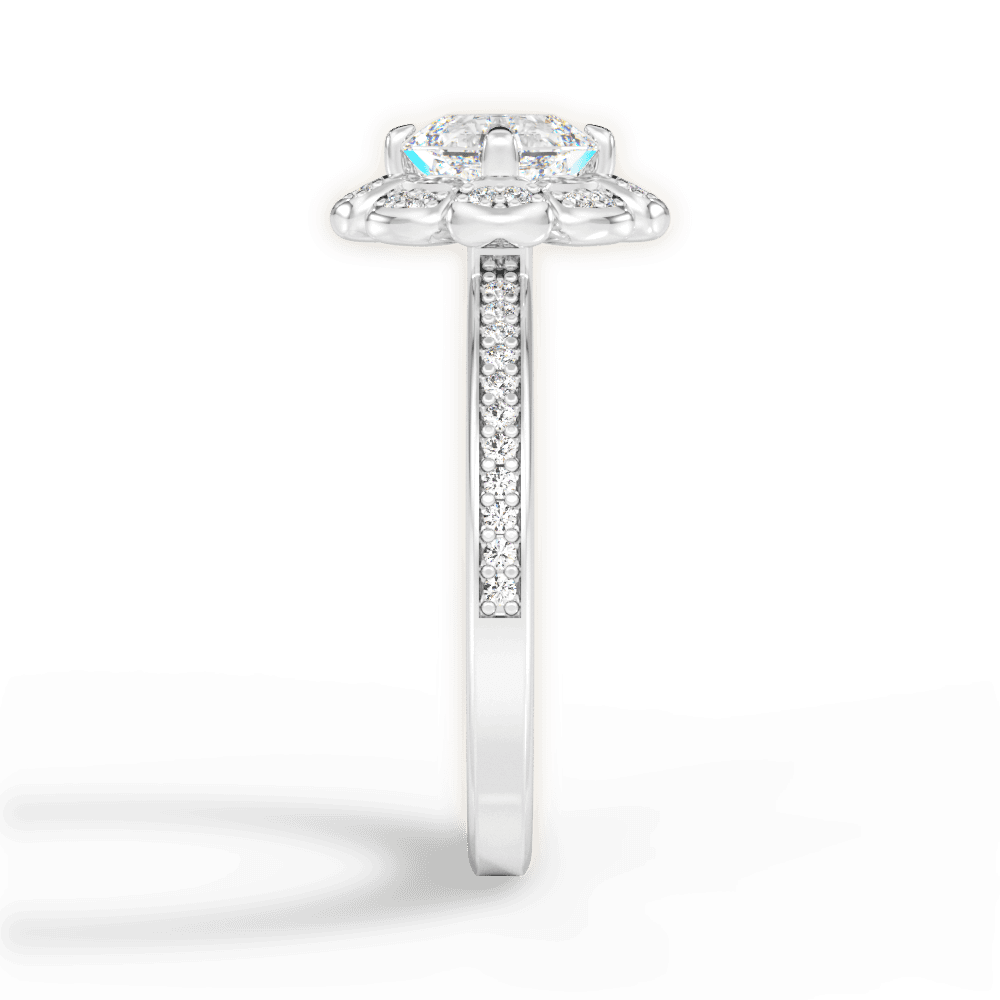Hayley Asscher Cut Lab Grown Diamond 14Kt White Gold Engagement Ring - View 4