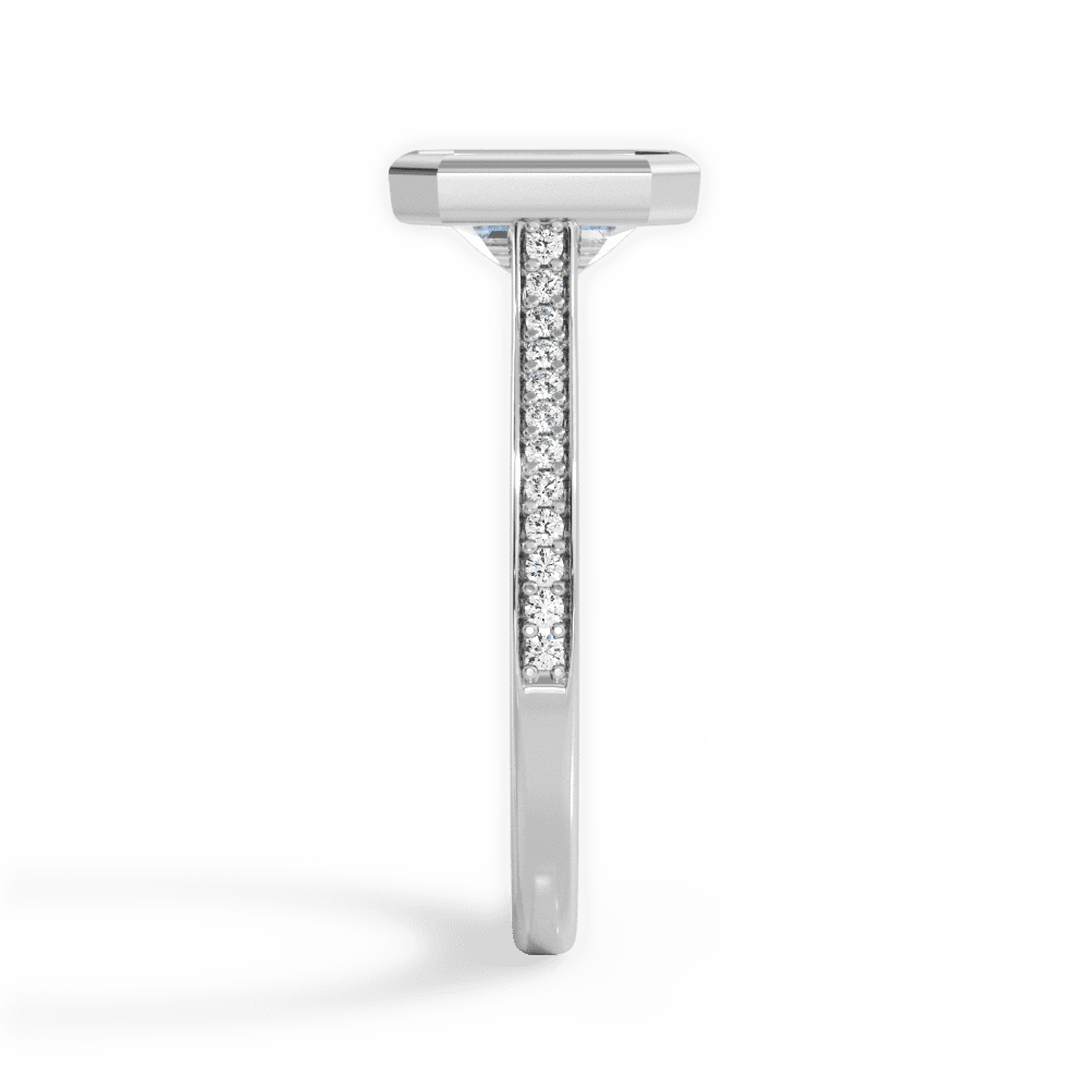 Deanna Emerald Cut Lab Grown Diamond Platinum Engagement Ring - View 4