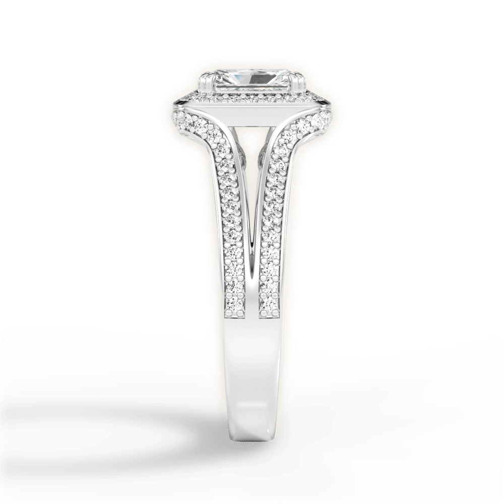 Mackenzie Radiant Cut Lab Grown Diamond 14Kt White Gold Engagement Ring - View 2
