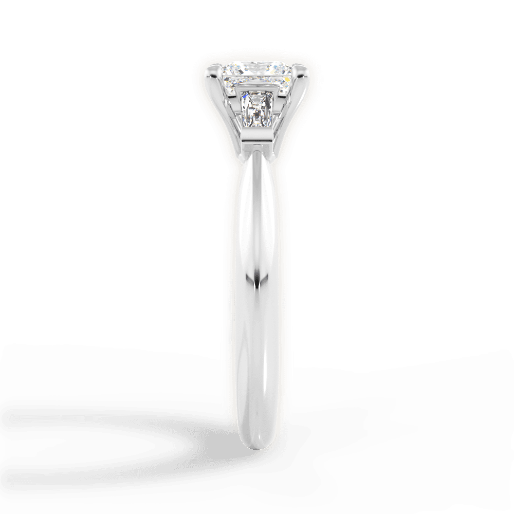 Emily Princess Cut Lab Grown Diamond 18Kt White Gold Engagement Ring - View 3