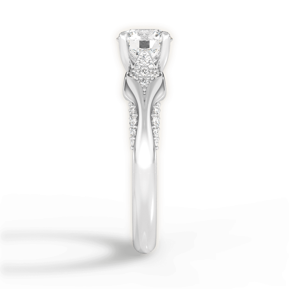 Isabel Round Cut Lab Grown Diamond 14Kt White Gold Engagement Ring - View 4