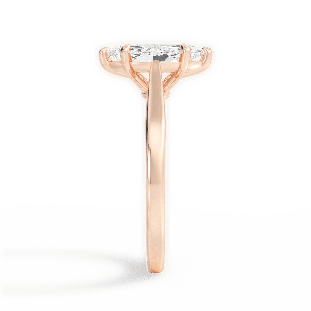 Angie Marquise Cut Lab Grown Diamond 18Kt Rose Gold Engagement Ring - View 2