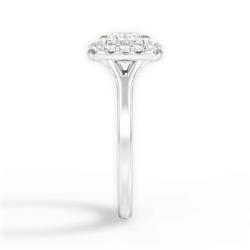 Geneva Princess Cut Lab Grown Diamond 18Kt White Gold Engagement Ring - View 3