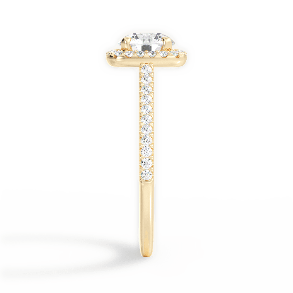 Jeanne Round Cut Lab Grown Diamond 18Kt Yellow Gold Engagement Ring - View 3