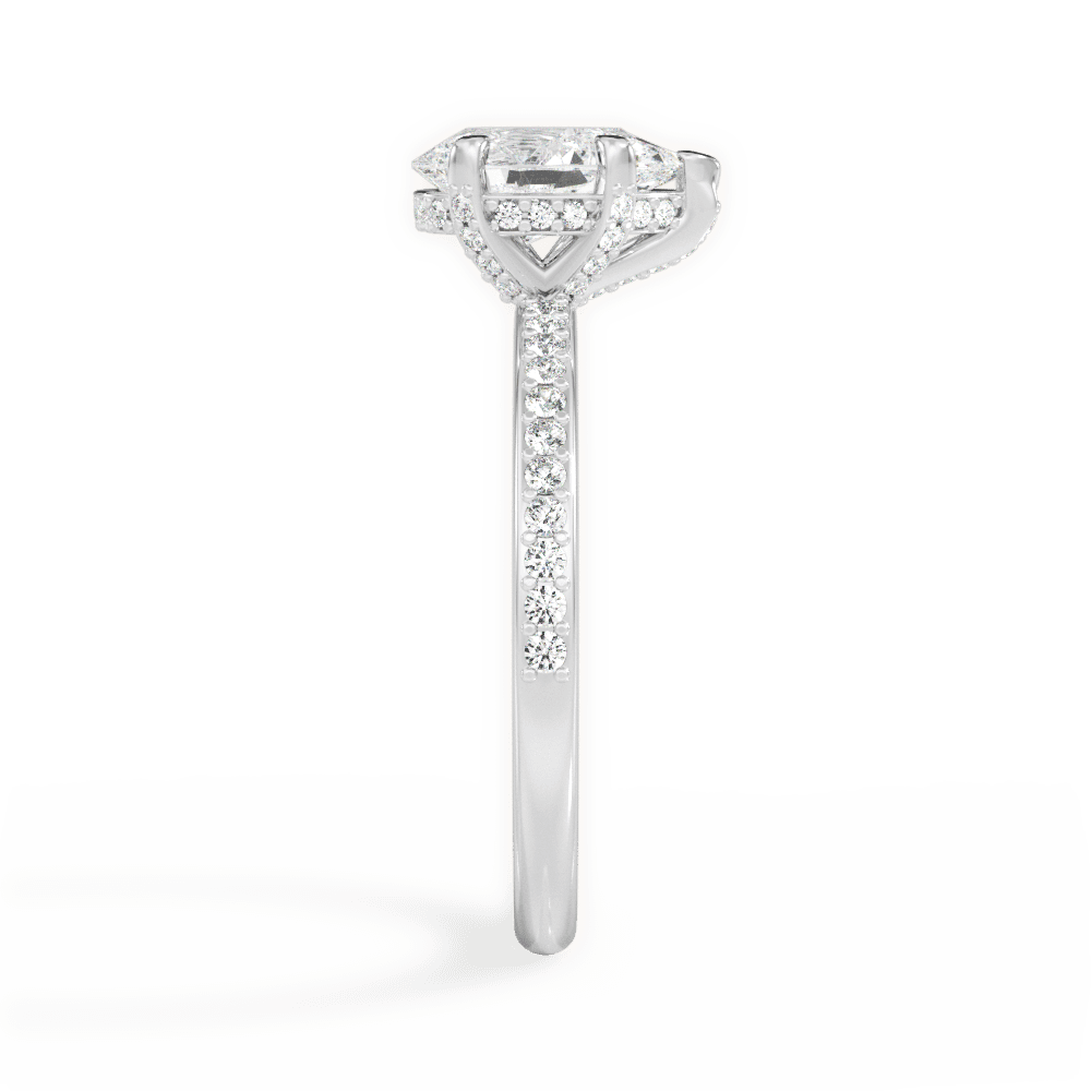 Janice Pear Cut Lab Grown Diamond 14Kt White Gold Engagement Ring - View 4