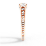 Leslie Cushion Cut Lab Grown Diamond 18Kt Rose Gold Engagement Ring - View 3