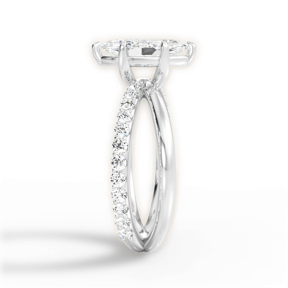 Jennifer Marquise Cut Lab Grown Diamond 14Kt White Gold Engagement Ring - View 4