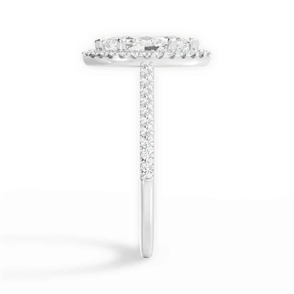 Jeanne Marquise Cut Lab Grown Diamond 14Kt White Gold Engagement Ring - View 2