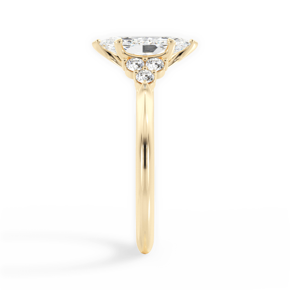 Celeste Marquise Cut Lab Grown Diamond 18Kt Yellow Gold Engagement Ring - View 2