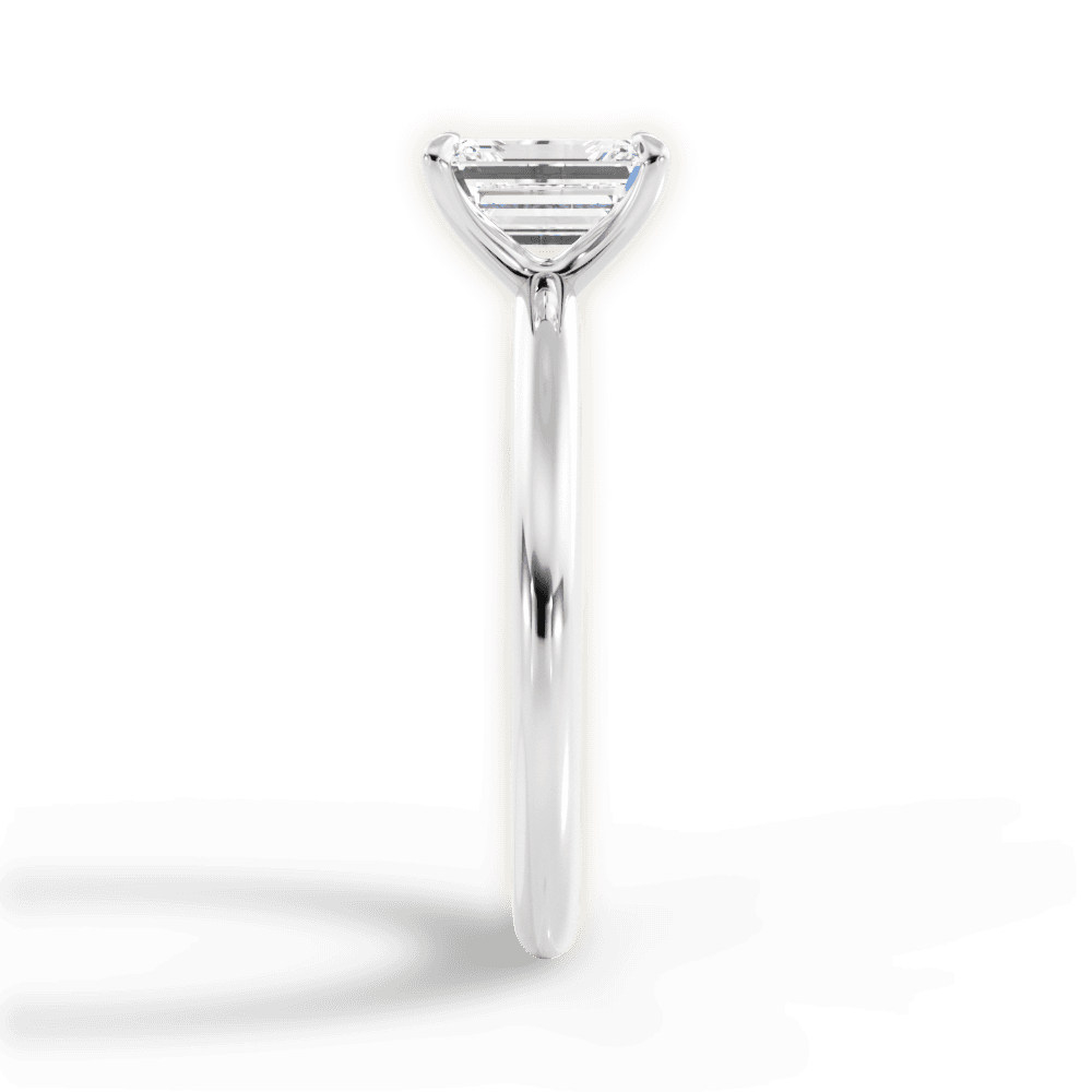 Allison Emerald Cut Lab Grown Diamond Platinum Engagement Ring - View 4