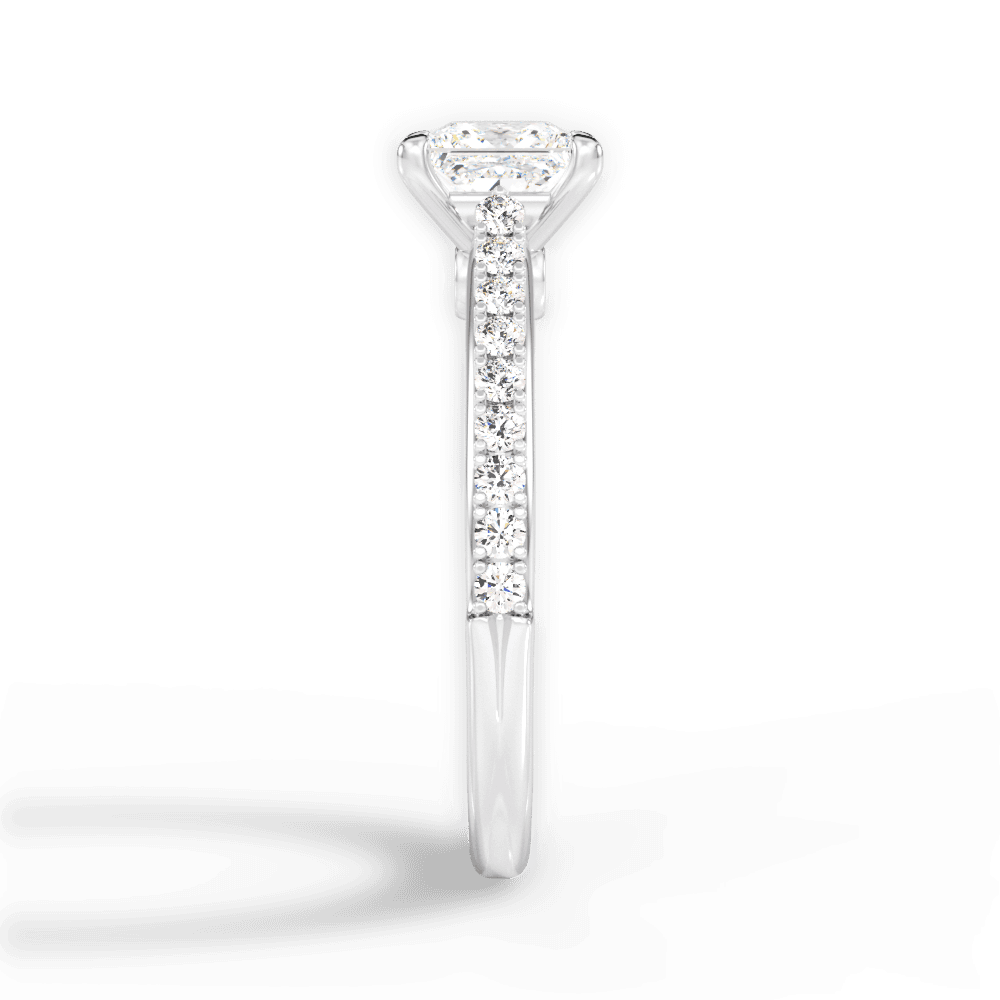 Frances Princess Cut Lab Grown Diamond Platinum Engagement Ring - View 3