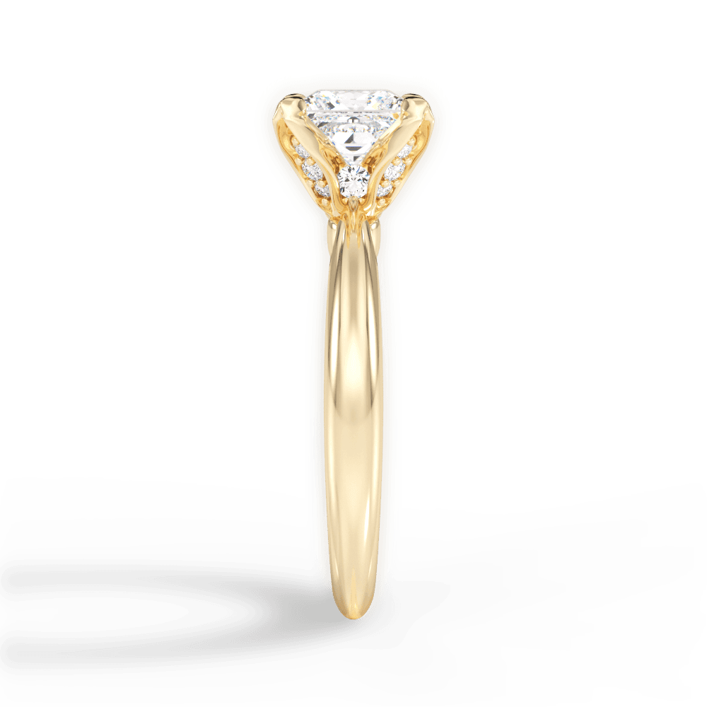 Elaine Princess Cut Lab Grown Diamond 18Kt Yellow Gold Engagement Ring - View 3