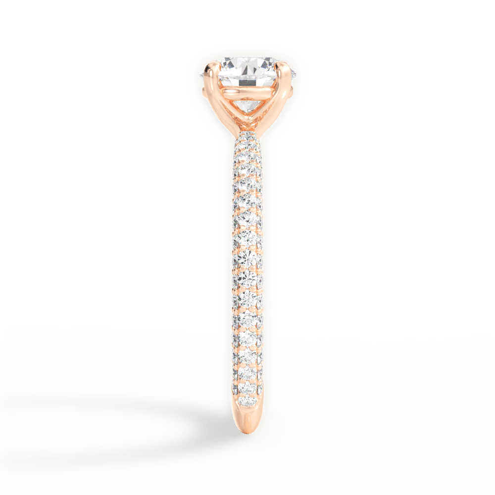 Kristen Round Cut Lab Grown Diamond 18Kt Rose Gold Engagement Ring - View 2