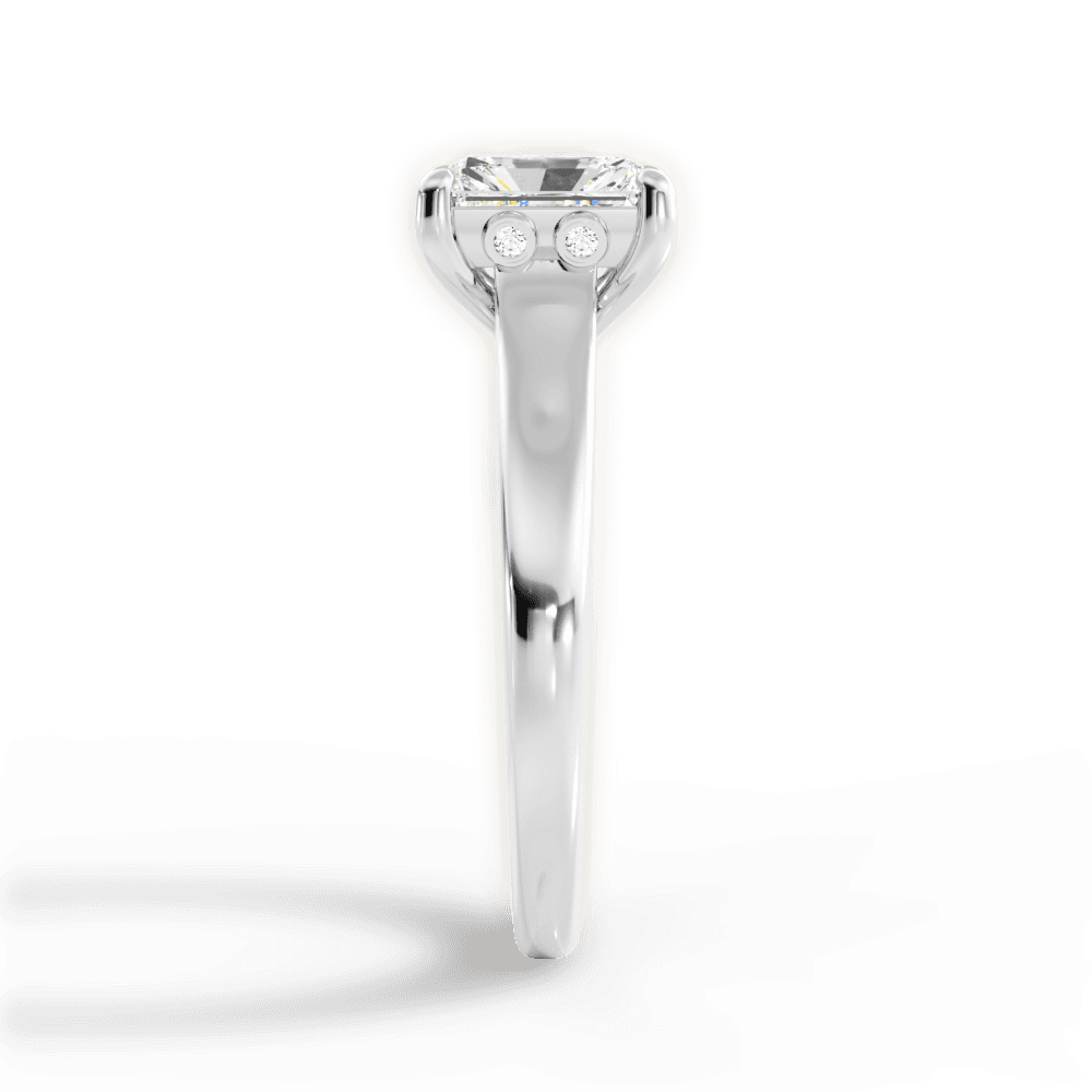 Carol Radiant Cut Lab Grown Diamond 18Kt White Gold Engagement Ring - View 4