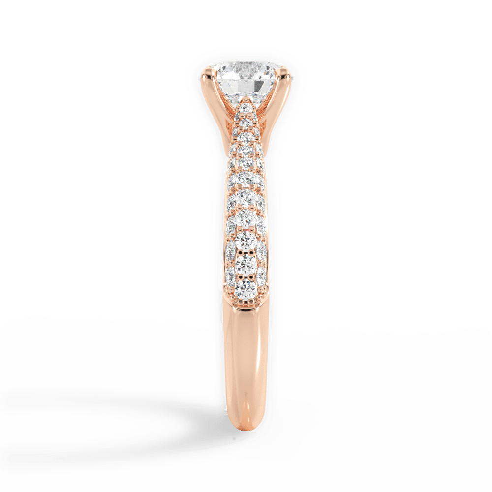 Kira Round Cut Lab Grown Diamond 18Kt Rose Gold Engagement Ring - View 2