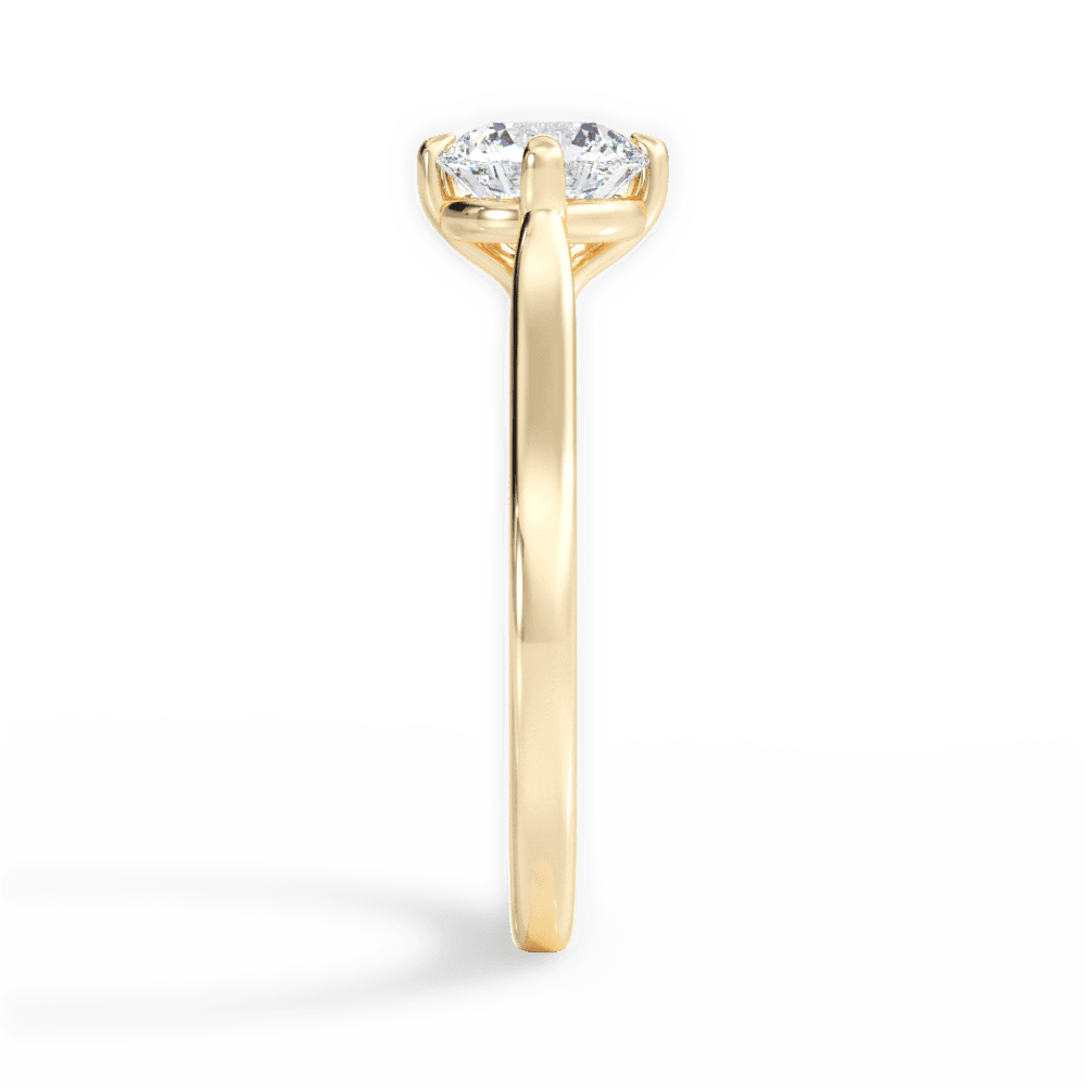 Bernadette Round Cut Lab Grown Diamond 18Kt Yellow Gold Engagement Ring - View 3