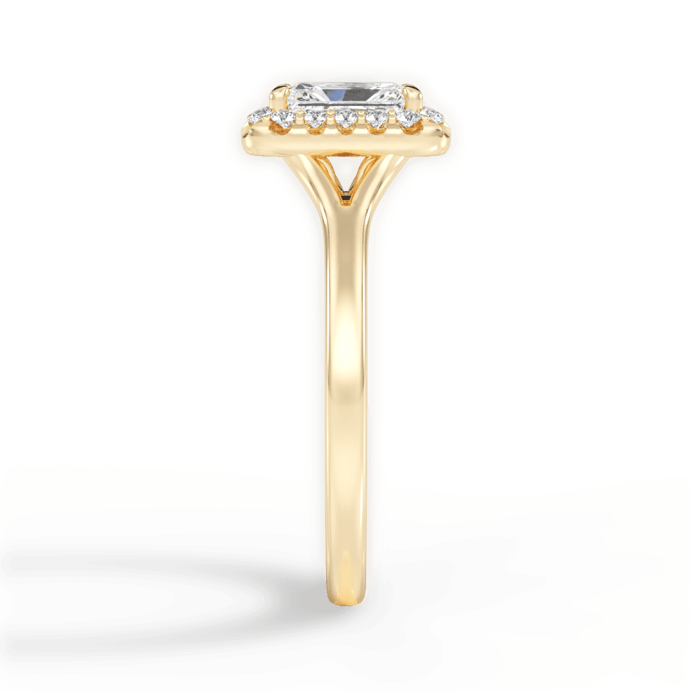 Geneva Radiant Cut Lab Grown Diamond 18Kt Yellow Gold Engagement Ring - View 2