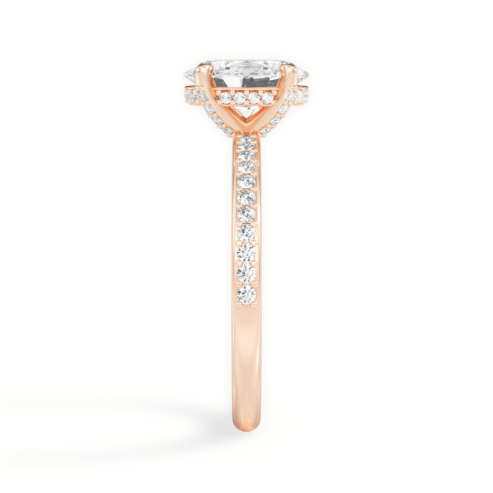 Janice Oval Cut Lab Grown Diamond 18Kt Rose Gold Engagement Ring - View 3