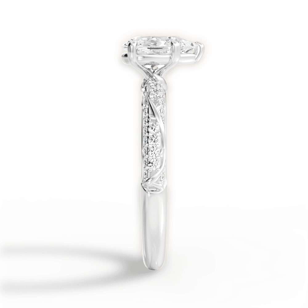 Gloria Pear Cut Lab Grown Diamond Platinum Engagement Ring - View 2