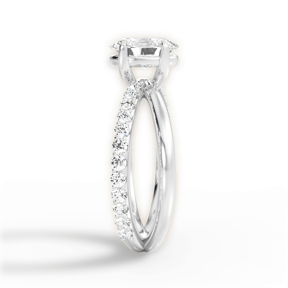 Jennifer Oval Cut Lab Grown Diamond 14Kt White Gold Engagement Ring - View 4