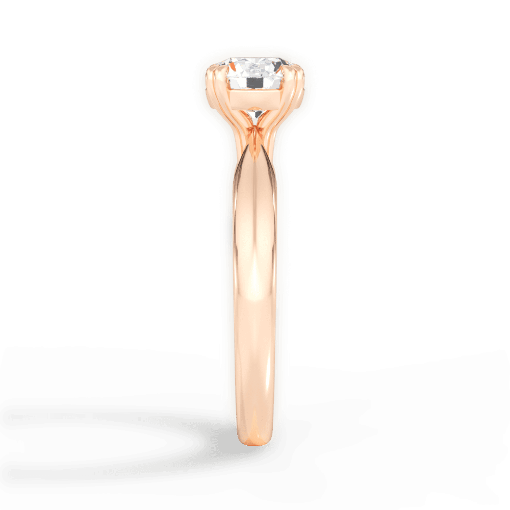 Claudia Round Cut Lab Grown Diamond 18Kt Rose Gold Engagement Ring - View 4