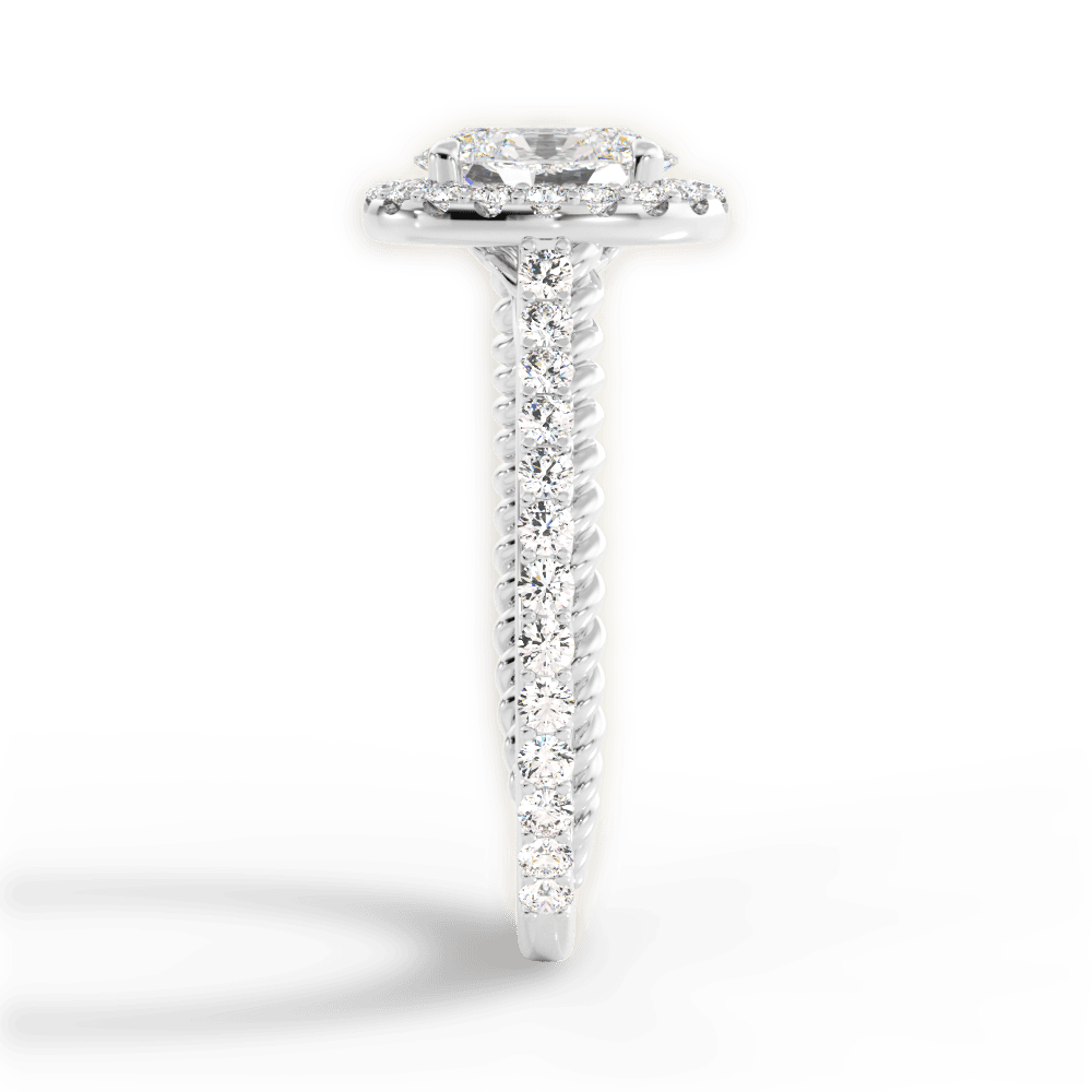 Kim Oval Cut Lab Grown Diamond 18Kt White Gold Engagement Ring - View 4