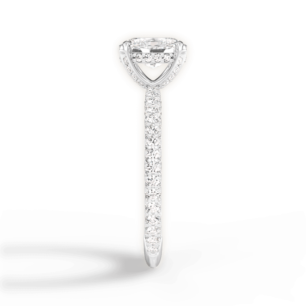 Madeline Oval Cut Lab Grown Diamond 14Kt White Gold Engagement Ring - View 3