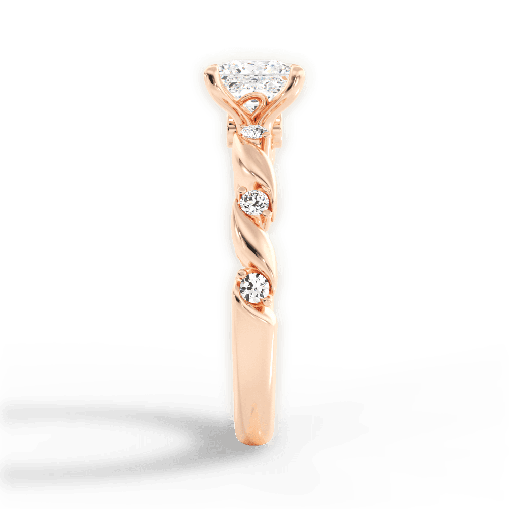 Emma Princess Cut Lab Grown Diamond 18Kt Rose Gold Engagement Ring - View 2