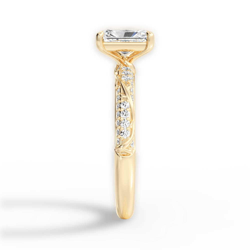 Gloria Radiant Cut Lab Grown Diamond 18Kt Yellow Gold Engagement Ring - View 2