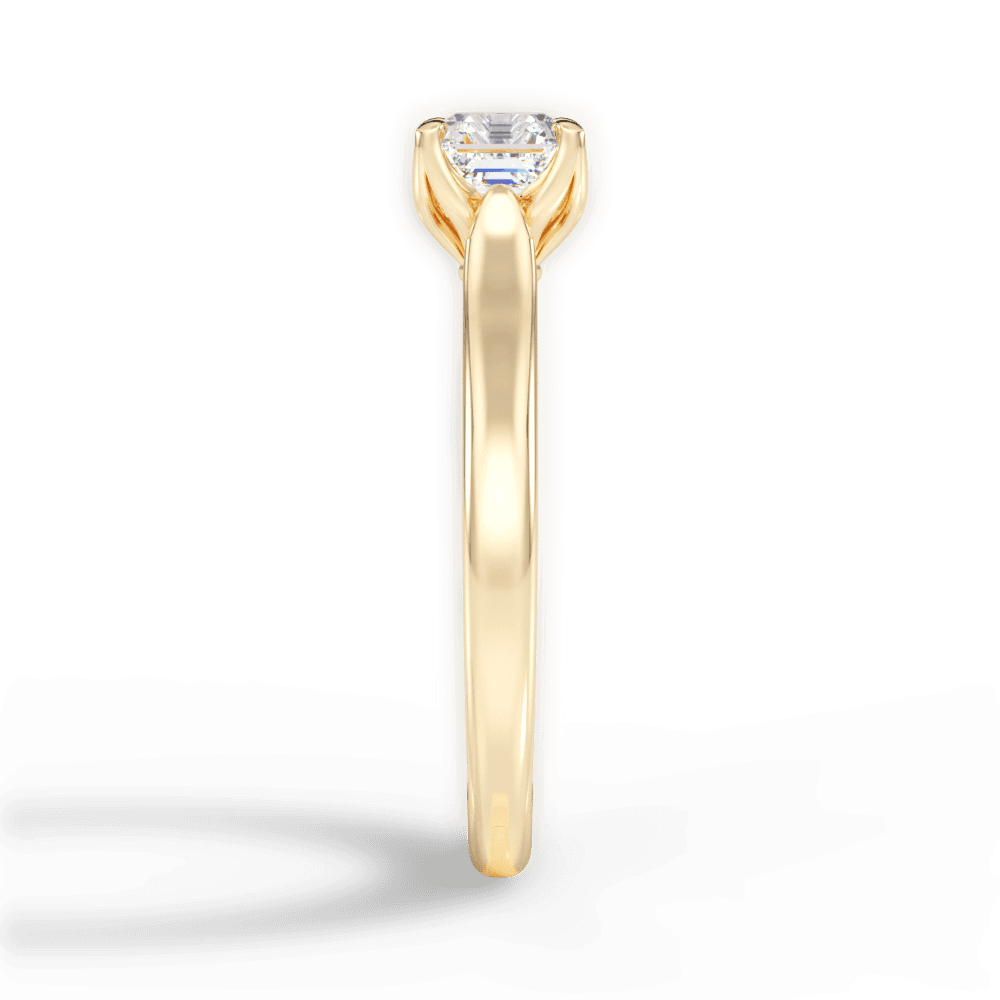 Carrie Asscher Cut Lab Grown Diamond 18Kt Yellow Gold Engagement Ring - View 2