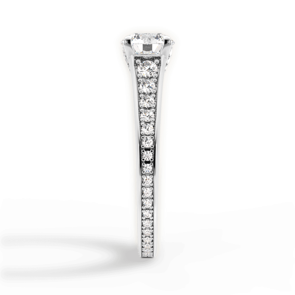 Leslie Round Cut Lab Grown Diamond Platinum Engagement Ring - View 4