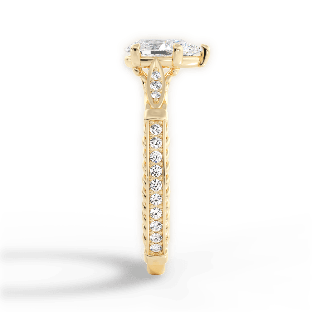Gabriela Pear Cut Lab Grown Diamond 18Kt Yellow Gold Engagement Ring - View 4