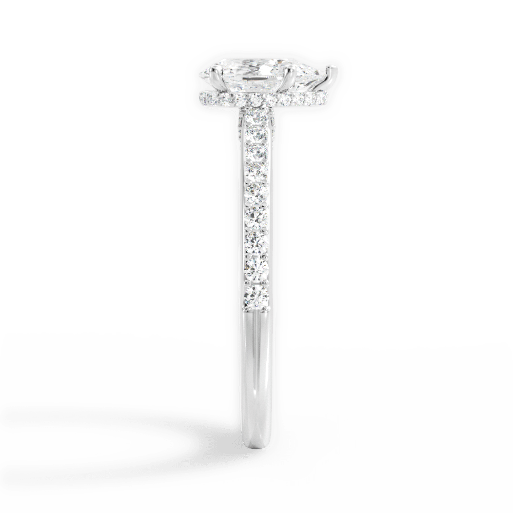 Joan Pear Cut Lab Grown Diamond Platinum Engagement Ring - View 2