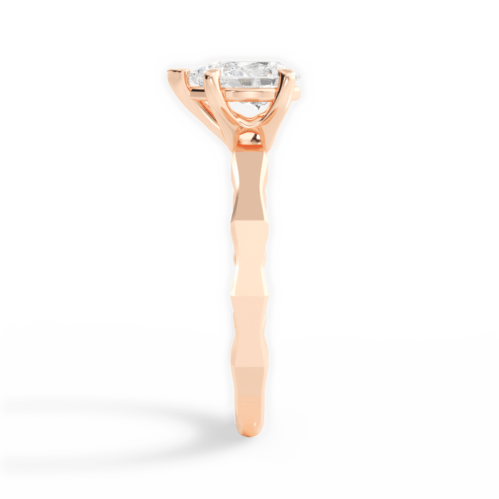 Aaliyah Pear Cut Lab Grown Diamond 18Kt Rose Gold Engagement Ring - View 2