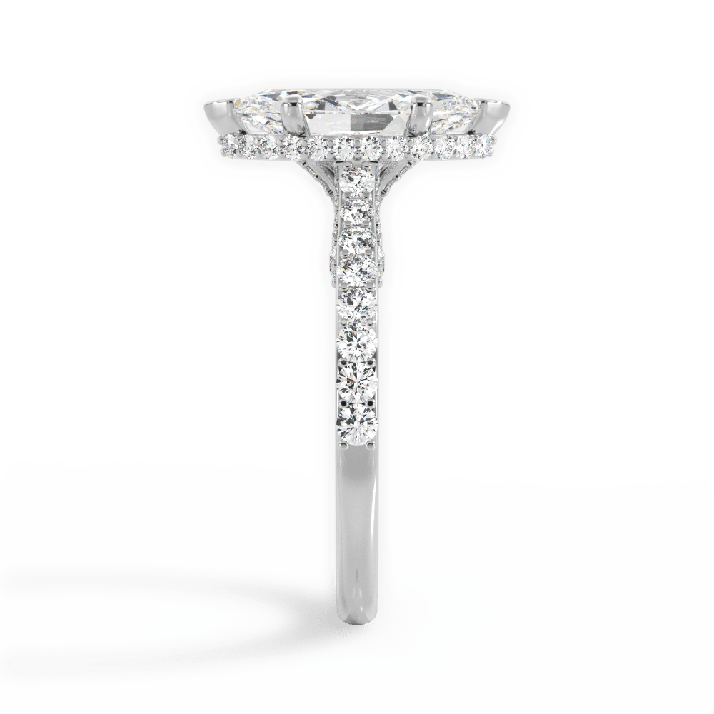 Laura Marquise Cut Lab Grown Diamond 18Kt White Gold Engagement Ring - View 2