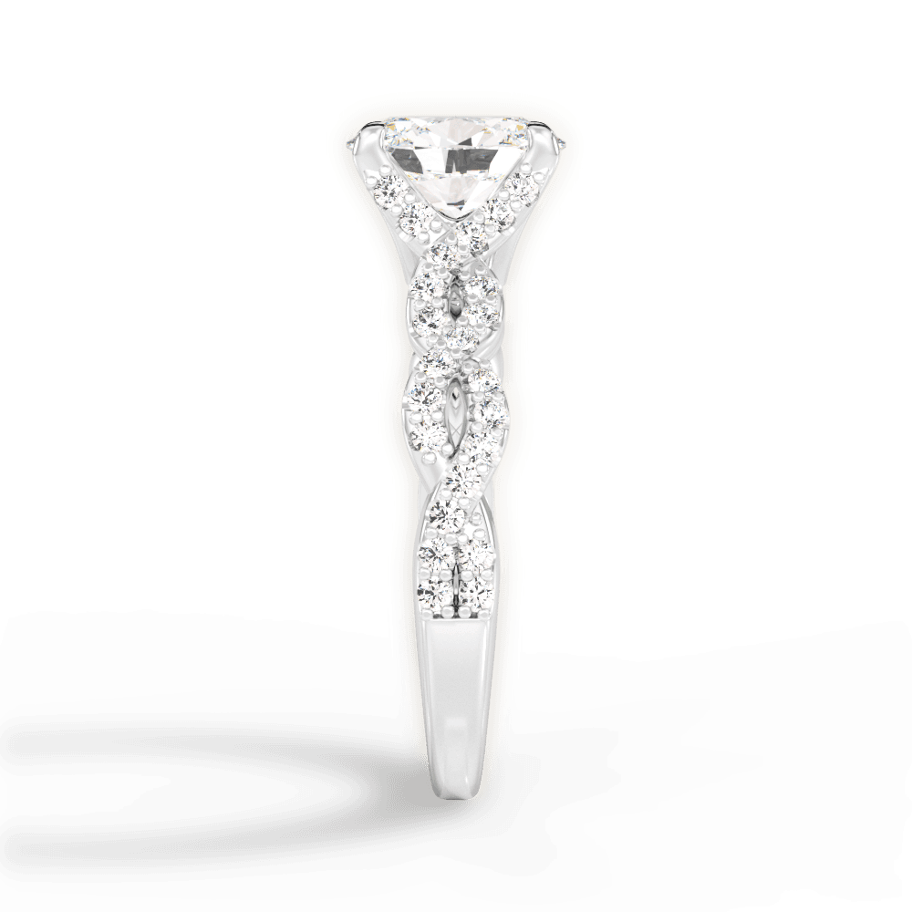 Justine Oval Cut Lab Grown Diamond 14Kt White Gold Engagement Ring - View 4