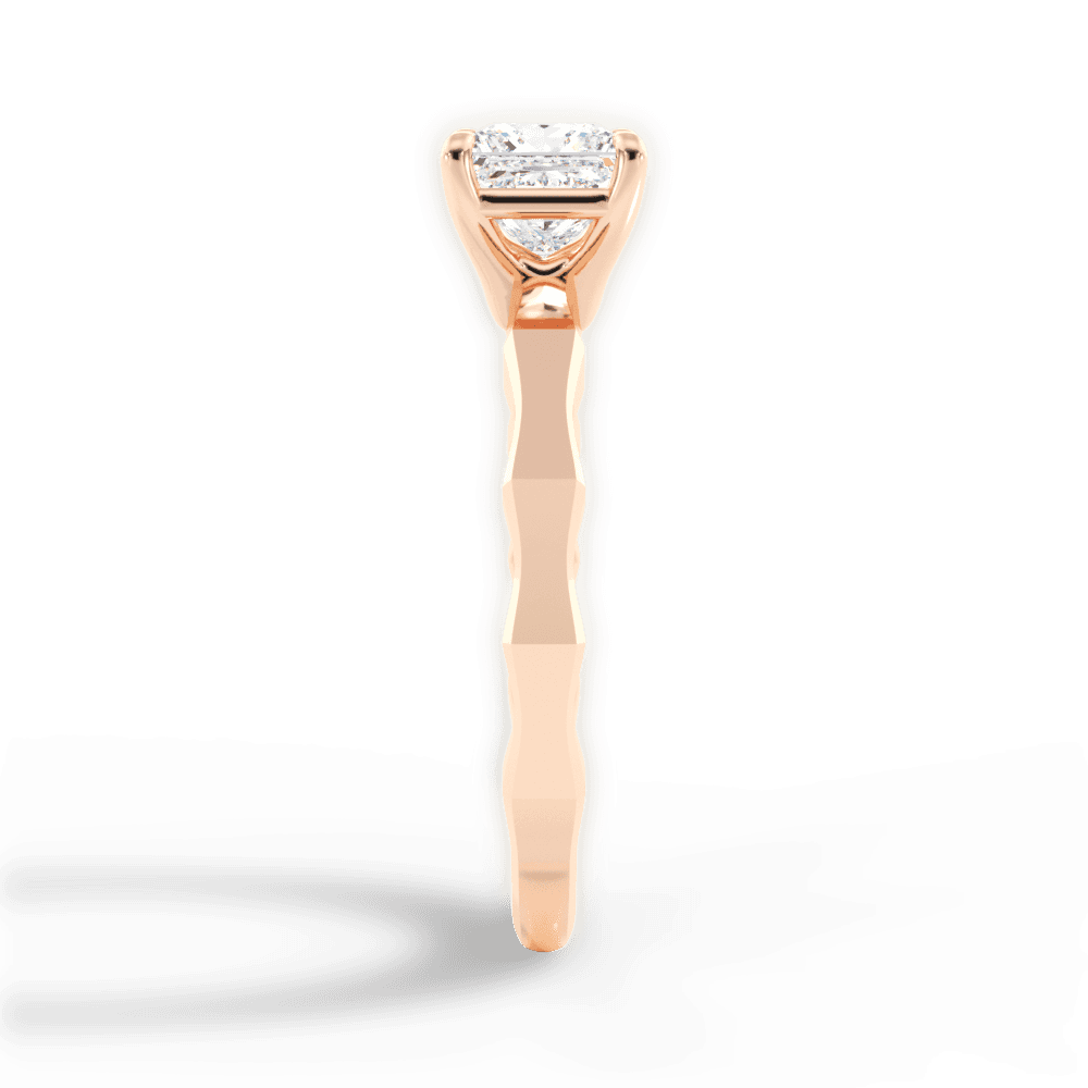 Aaliyah Princess Cut Lab Grown Diamond 18Kt Rose Gold Engagement Ring - View 4