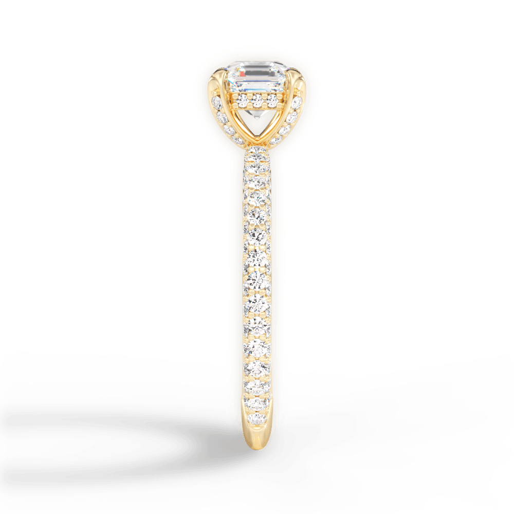 Madeline Asscher Cut Lab Grown Diamond 18Kt Yellow Gold Engagement Ring - View 2