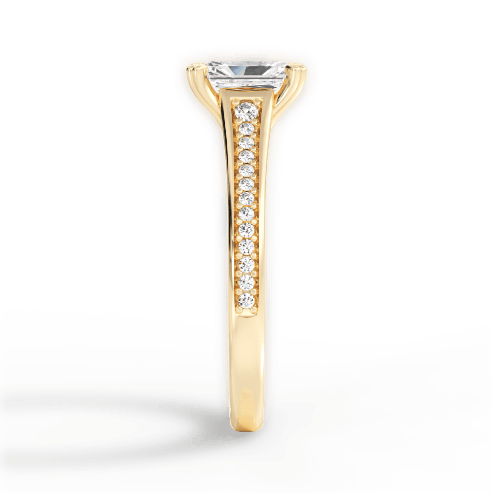 Delia Radiant Cut Lab Grown Diamond 18Kt Yellow Gold Engagement Ring - View 3