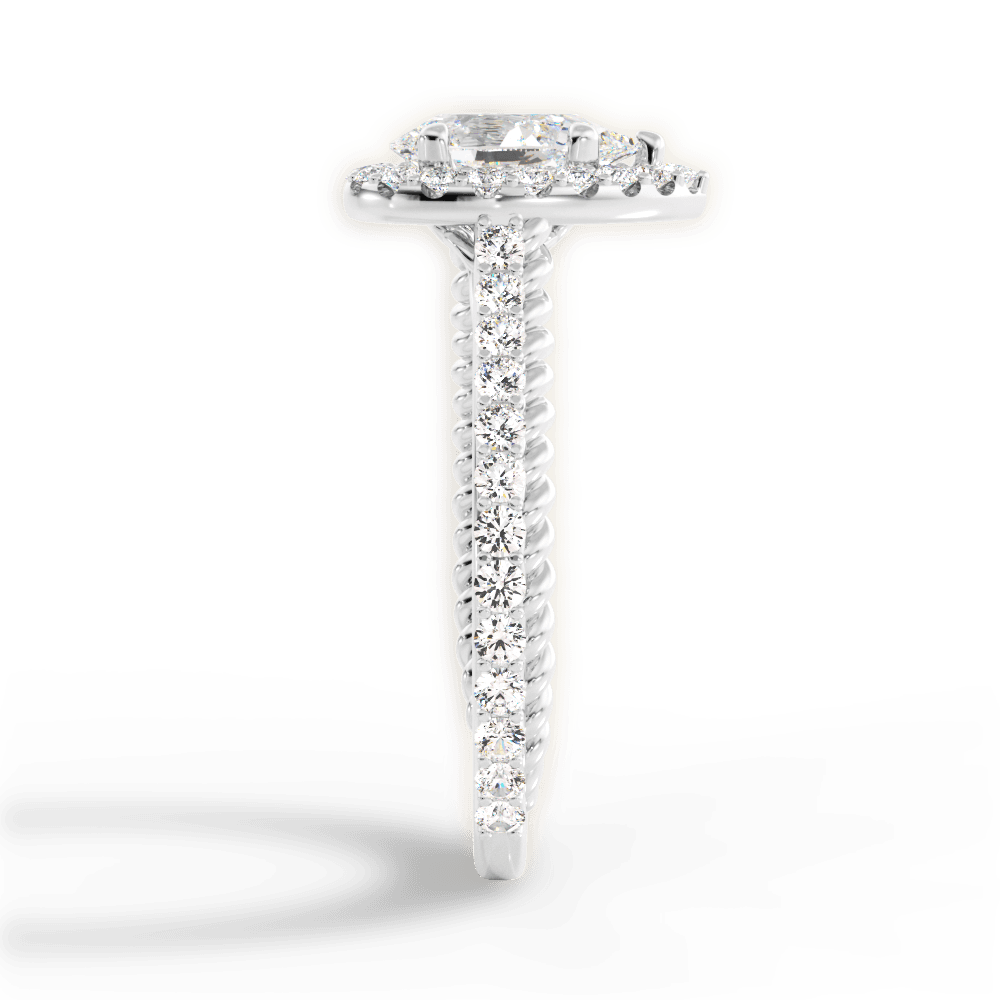 Kim Pear Cut Lab Grown Diamond 14Kt White Gold Engagement Ring - View 4